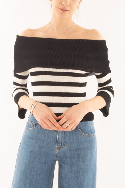 Maglia con collo shiffer da Donna Susy mix - Nero