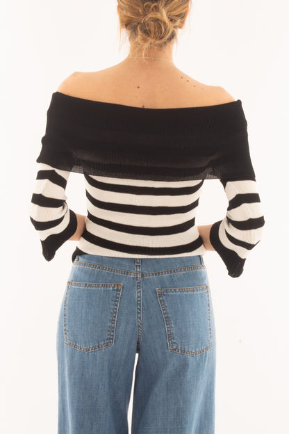 Maglia con collo shiffer da Donna Susy mix - Nero