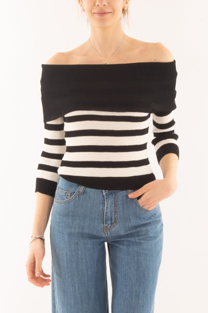 Maglia con collo shiffer da Donna Susy mix - Nero