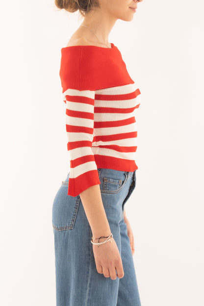 Maglia con collo shiffer da Donna Susy mix Rosso