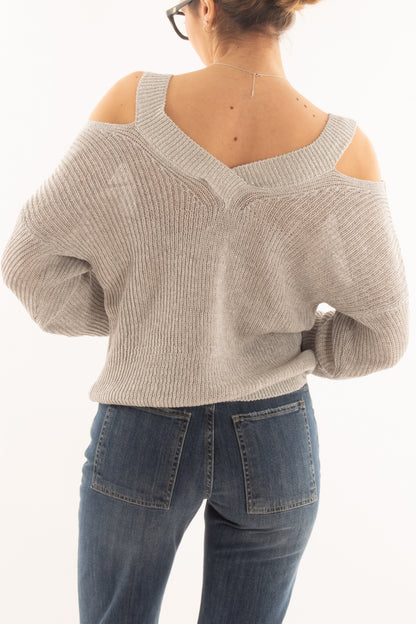 Maglia con spalle scoperte da Donna Susy mix - Grigio
