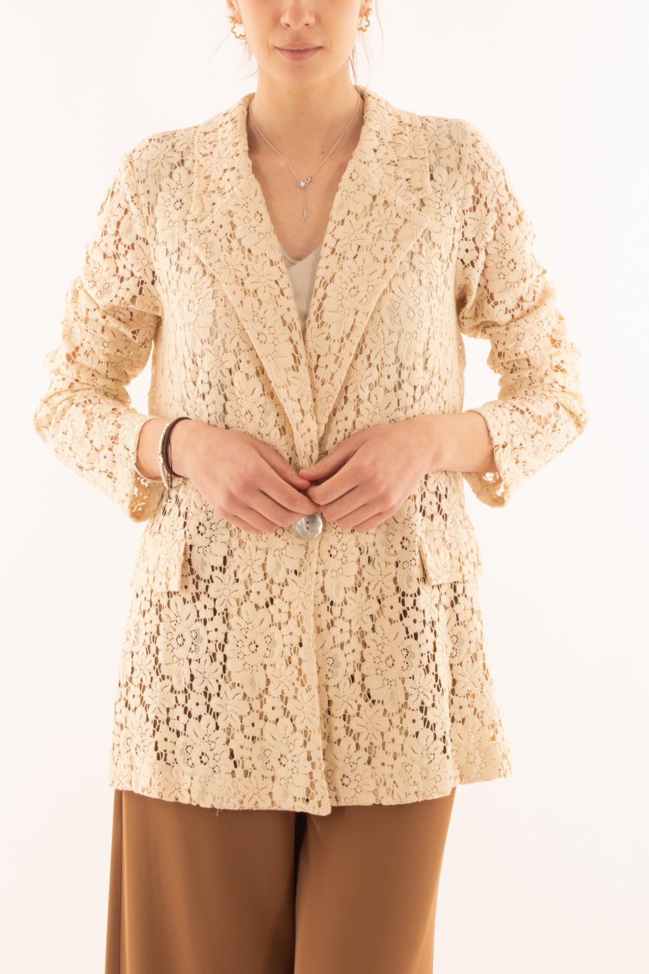 Giacca in pizzo da Donna Susy mix - Latte