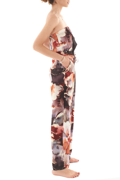 Tuta a fascia fantasia da Donna Susy mix - Arancio