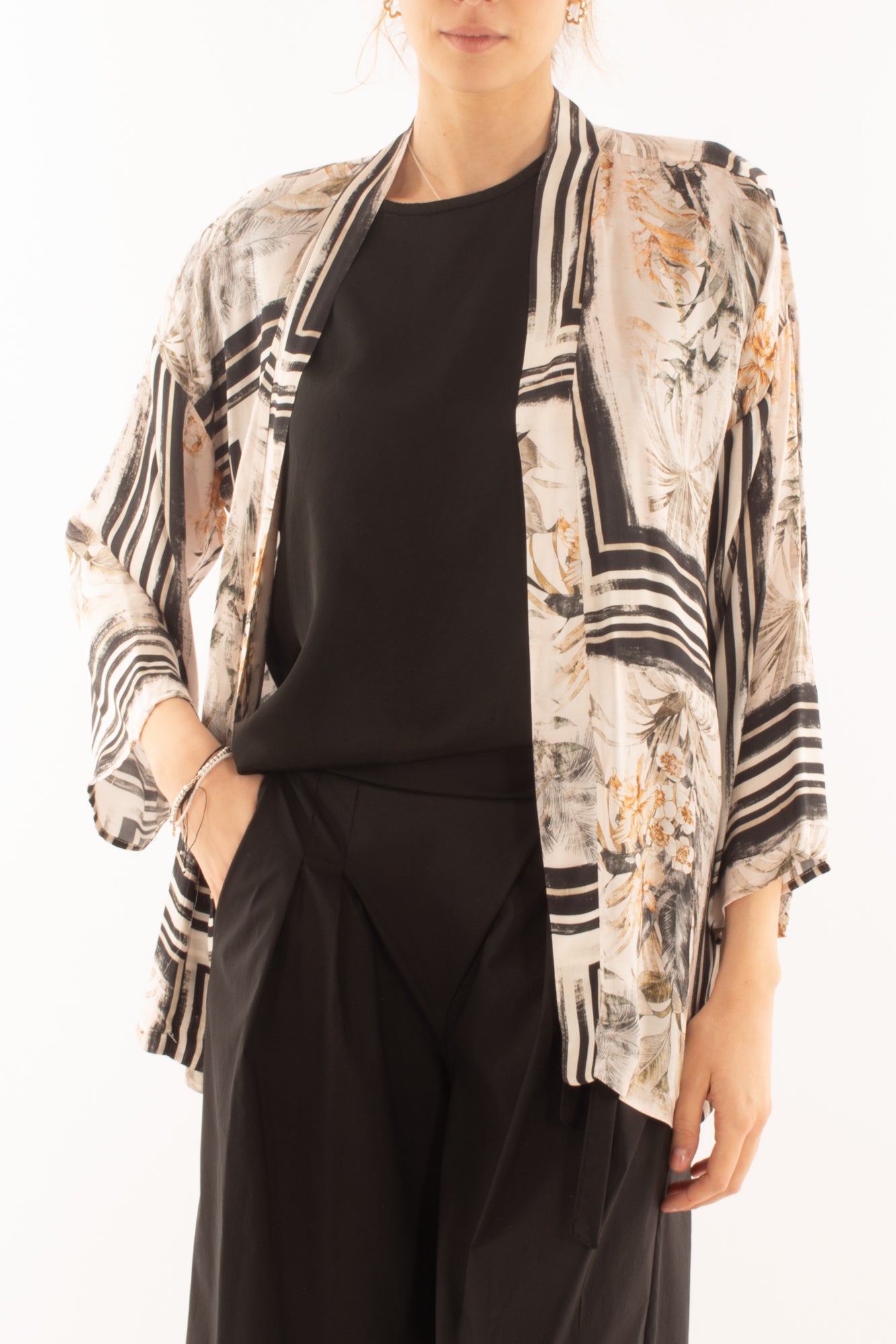 Kimono fantasia da Donna Susy mix - Latte