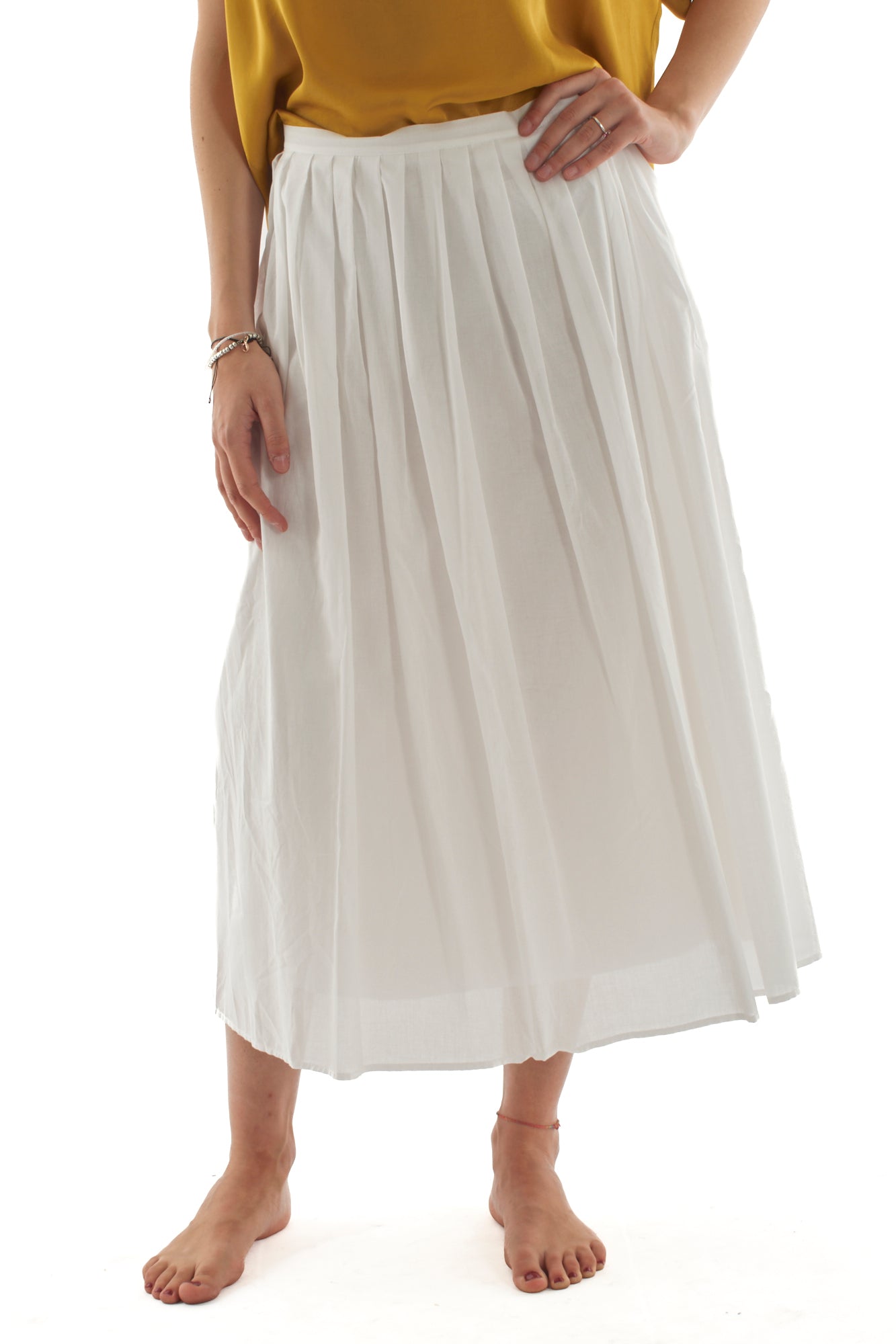 Gonna lunga a pieghe da Donna Susy mix - Rosso fargola