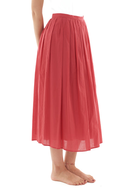 Gonna lunga a pieghe da Donna Susy mix - Rosso fargola