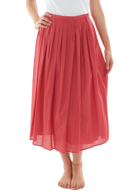 Gonna lunga a pieghe da Donna Susy mix - Rosso fargola