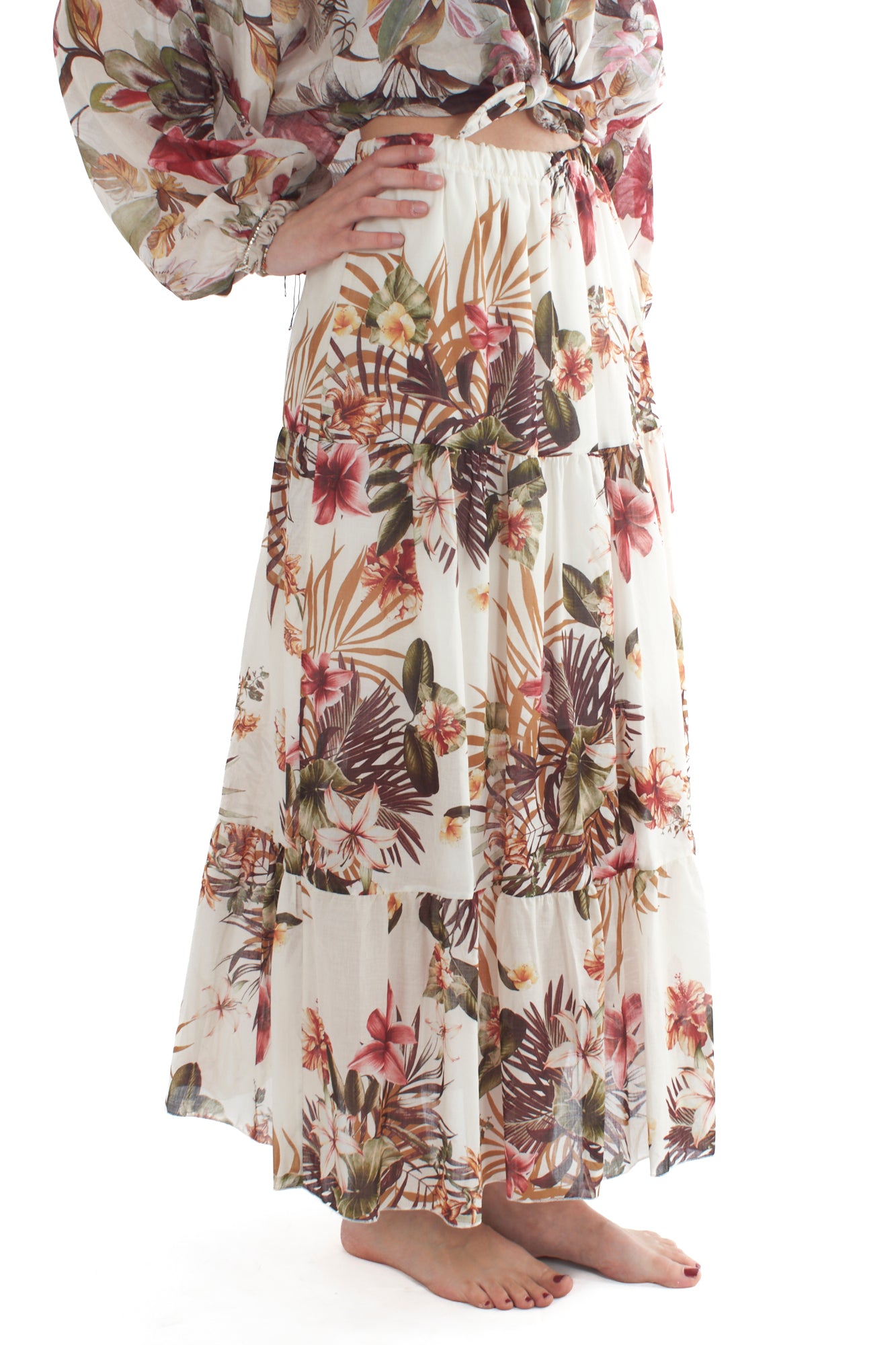 Gonna lunga floreale da Donna - Burro