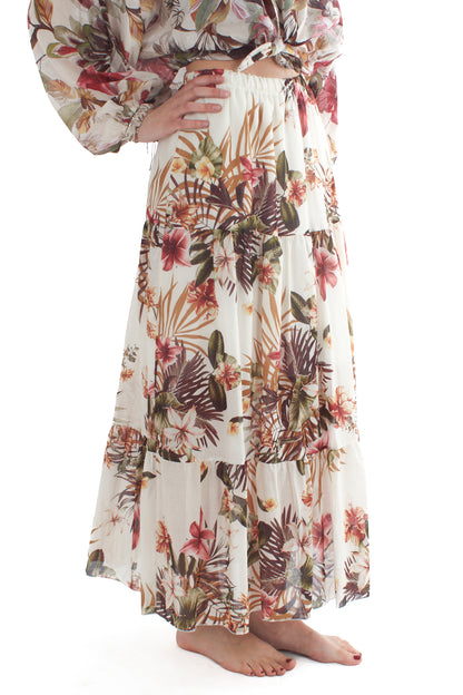 Gonna lunga floreale da Donna - Burro