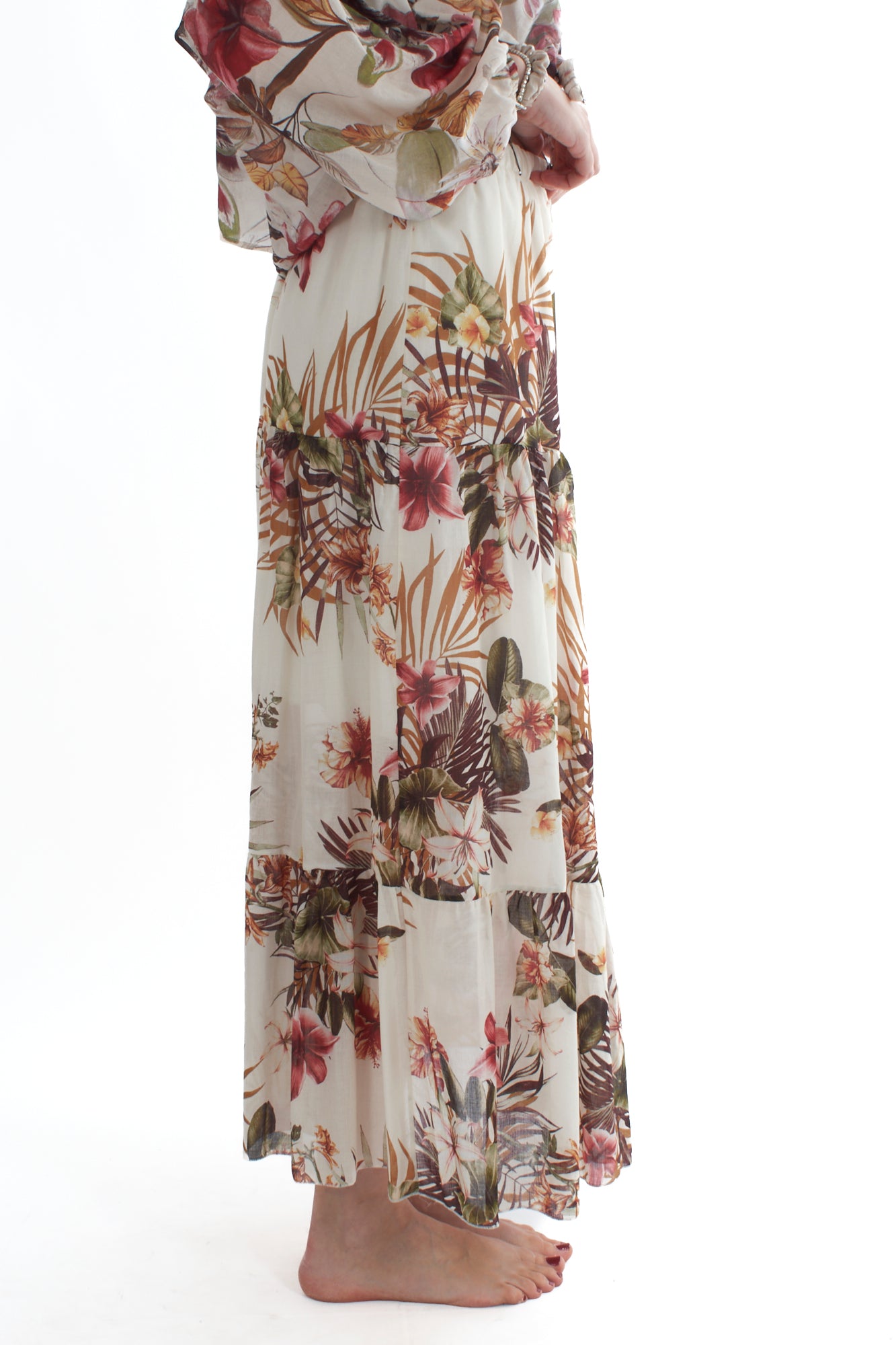 Gonna lunga floreale da Donna - Burro