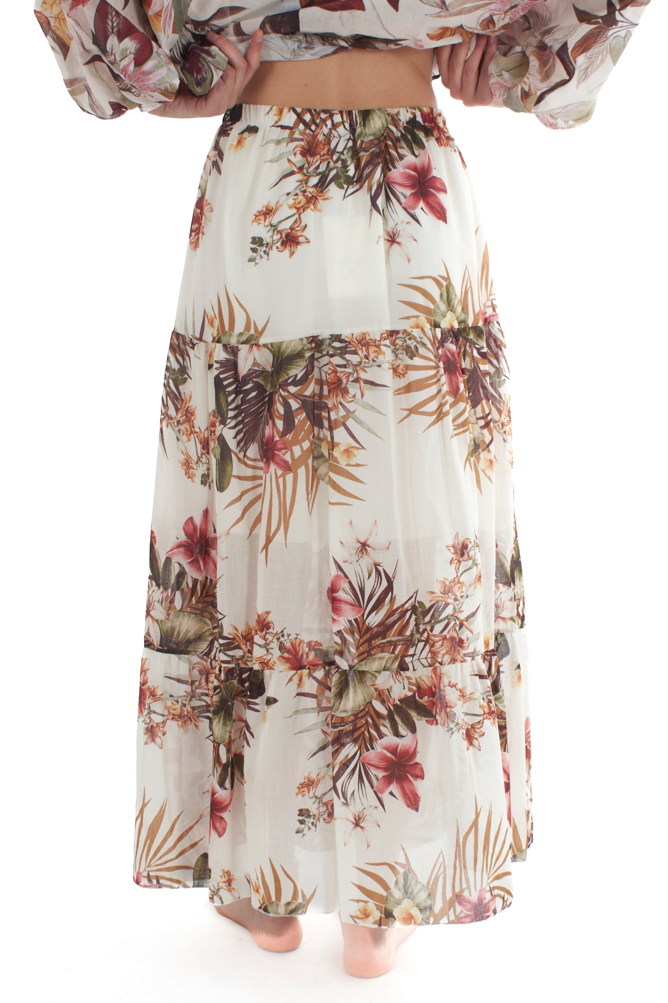 Gonna lunga floreale da Donna - Burro