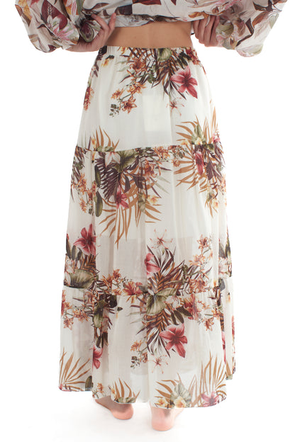 Gonna lunga floreale da Donna - Burro