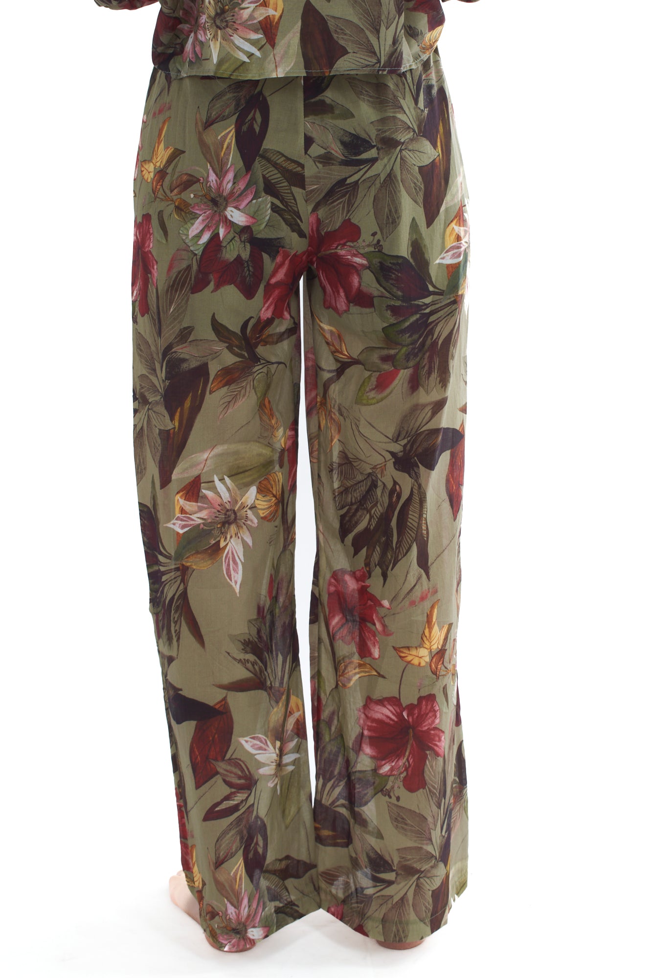 SUSY MIX Pantalone a palazzo floreale da Donna Verde