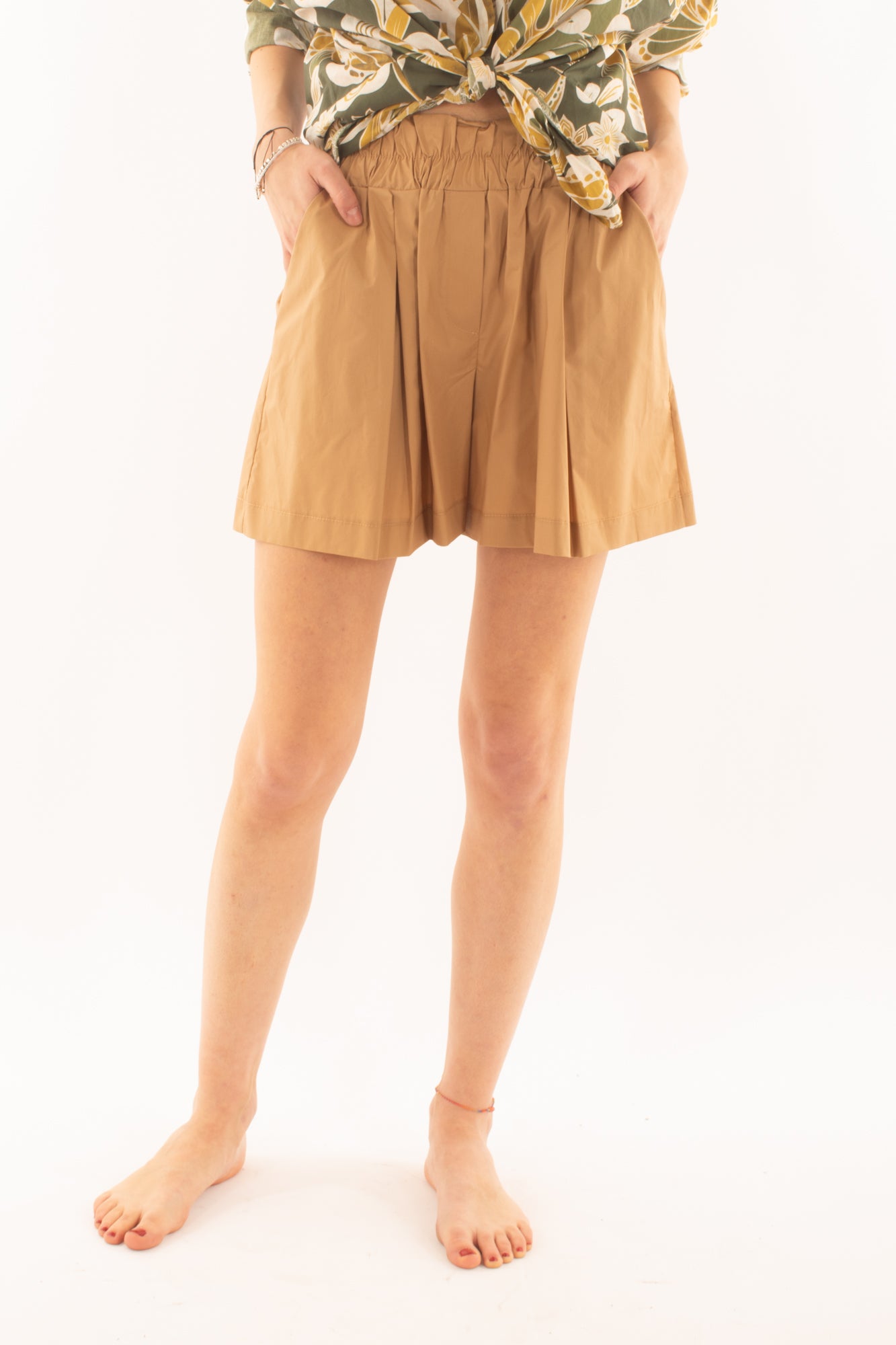 Short con pieghe da Donna Susy mix - Sabbia