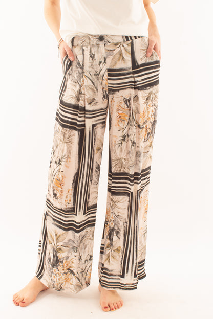 Pantalone a palazzo fantasia da Donna Susy mix - Latte