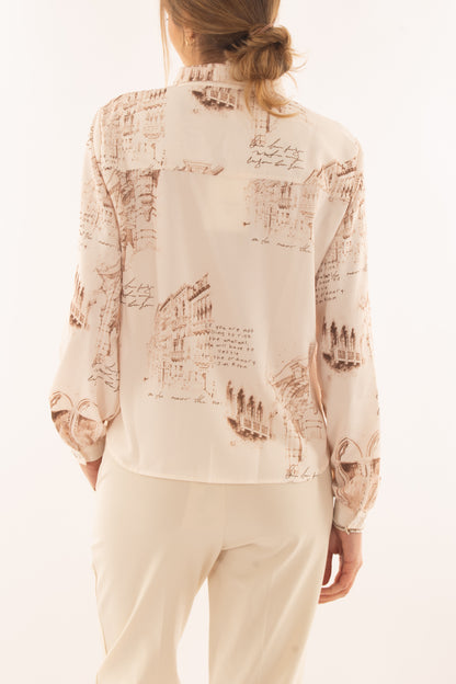 Camicia stampata da Donna Susy mix Beige