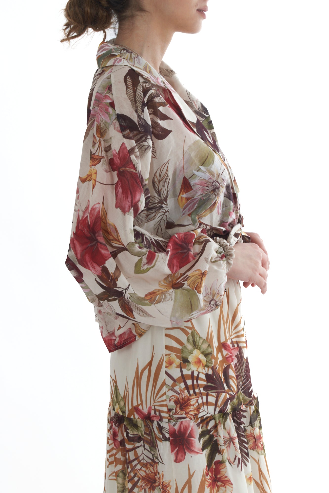 Maglia corta fiorata da Donna Susy mix - Burro