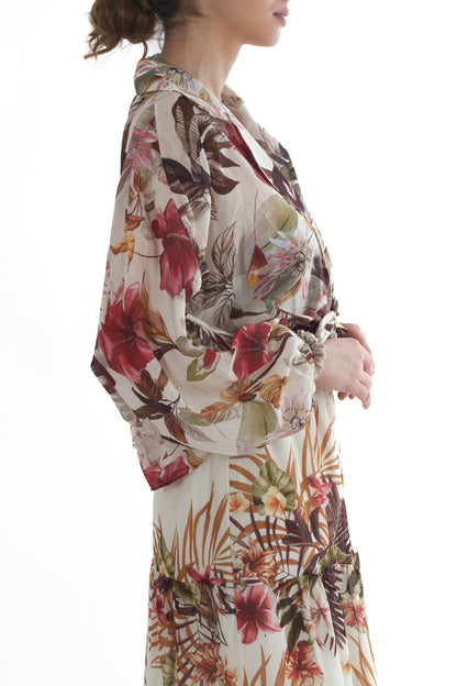 Maglia corta fiorata da Donna Susy mix - Burro