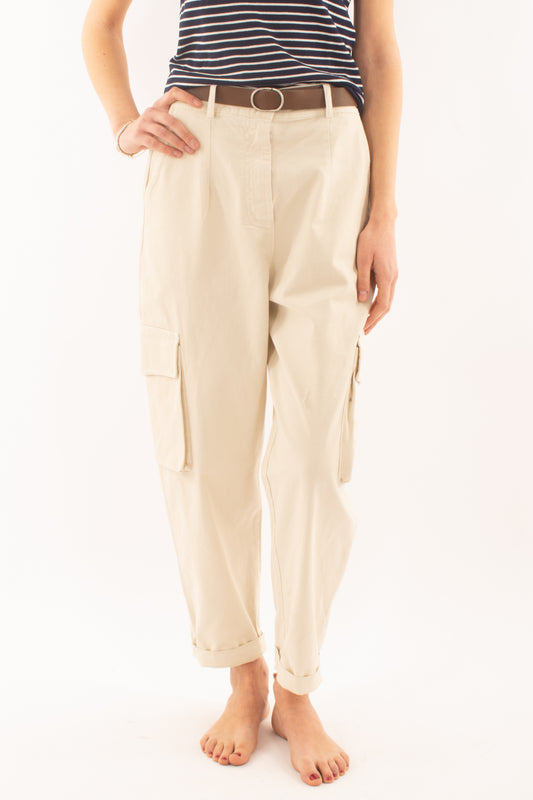 Pantaloni con tasconi da Donna Susy mix - Burro