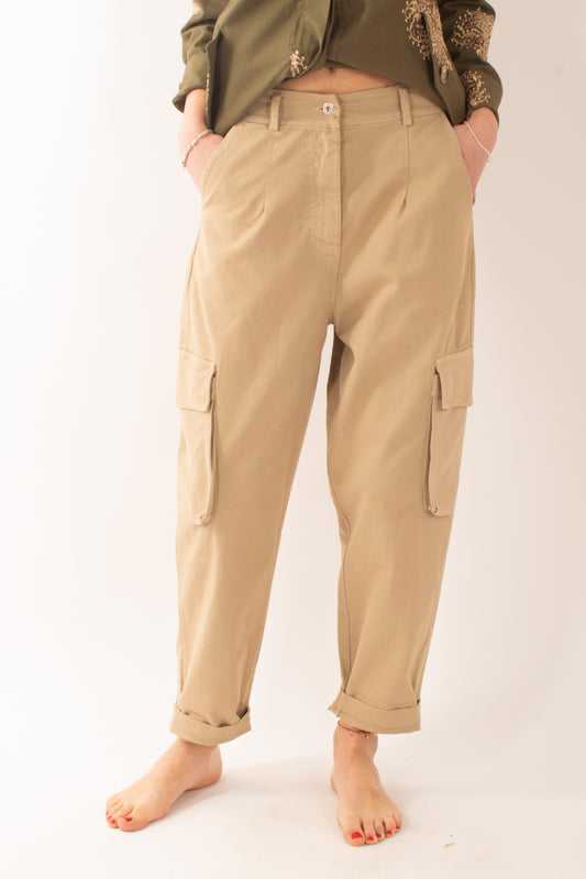 Pantaloni con tasconi da Donna Susy mix - Sabbia
