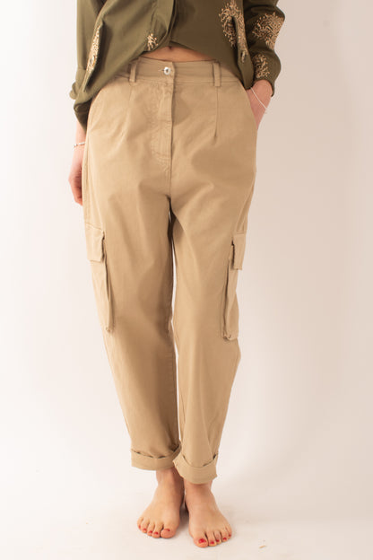 Pantaloni con tasconi da Donna Susy mix - Sabbia