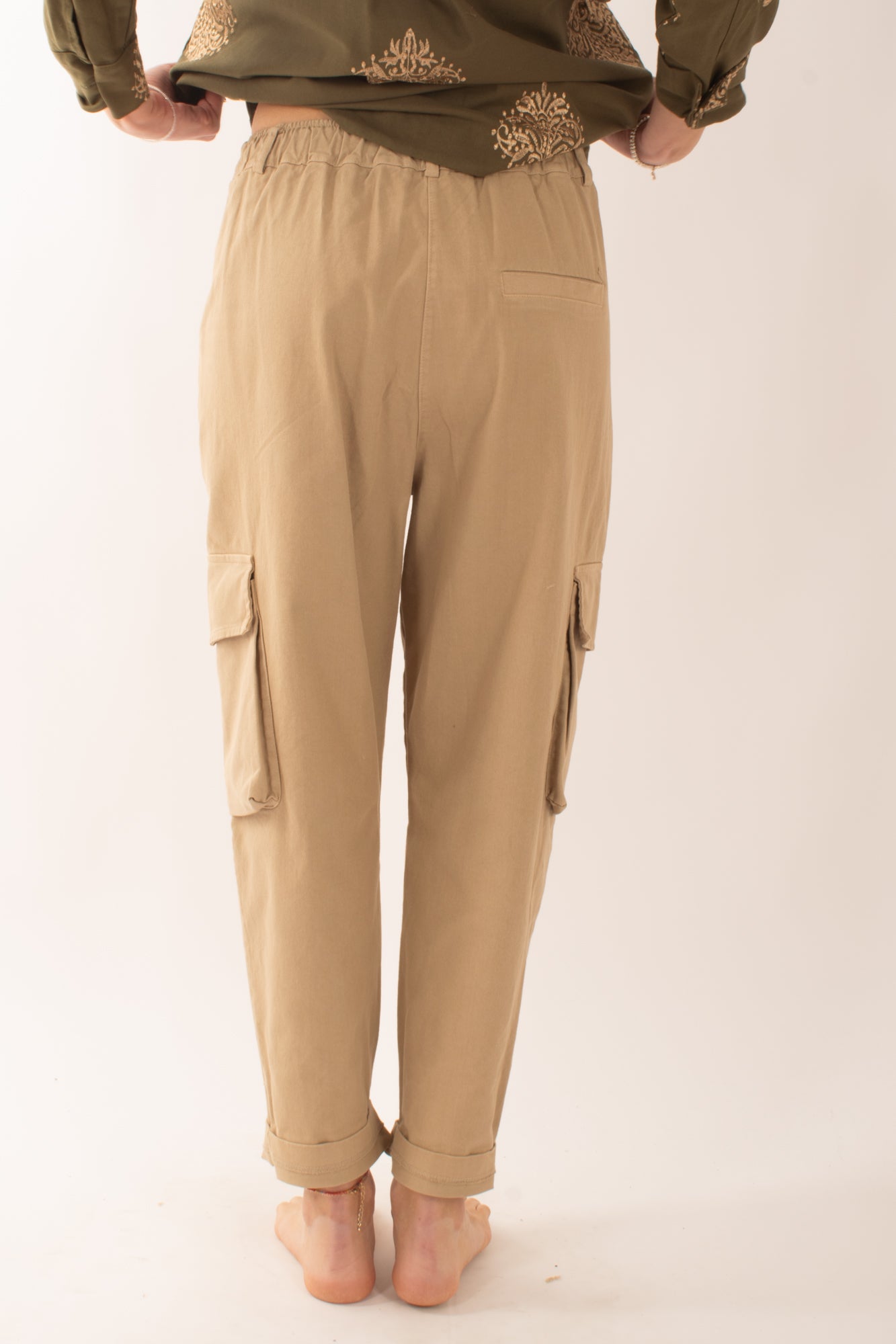 Pantaloni con tasconi da Donna Susy mix - Sabbia
