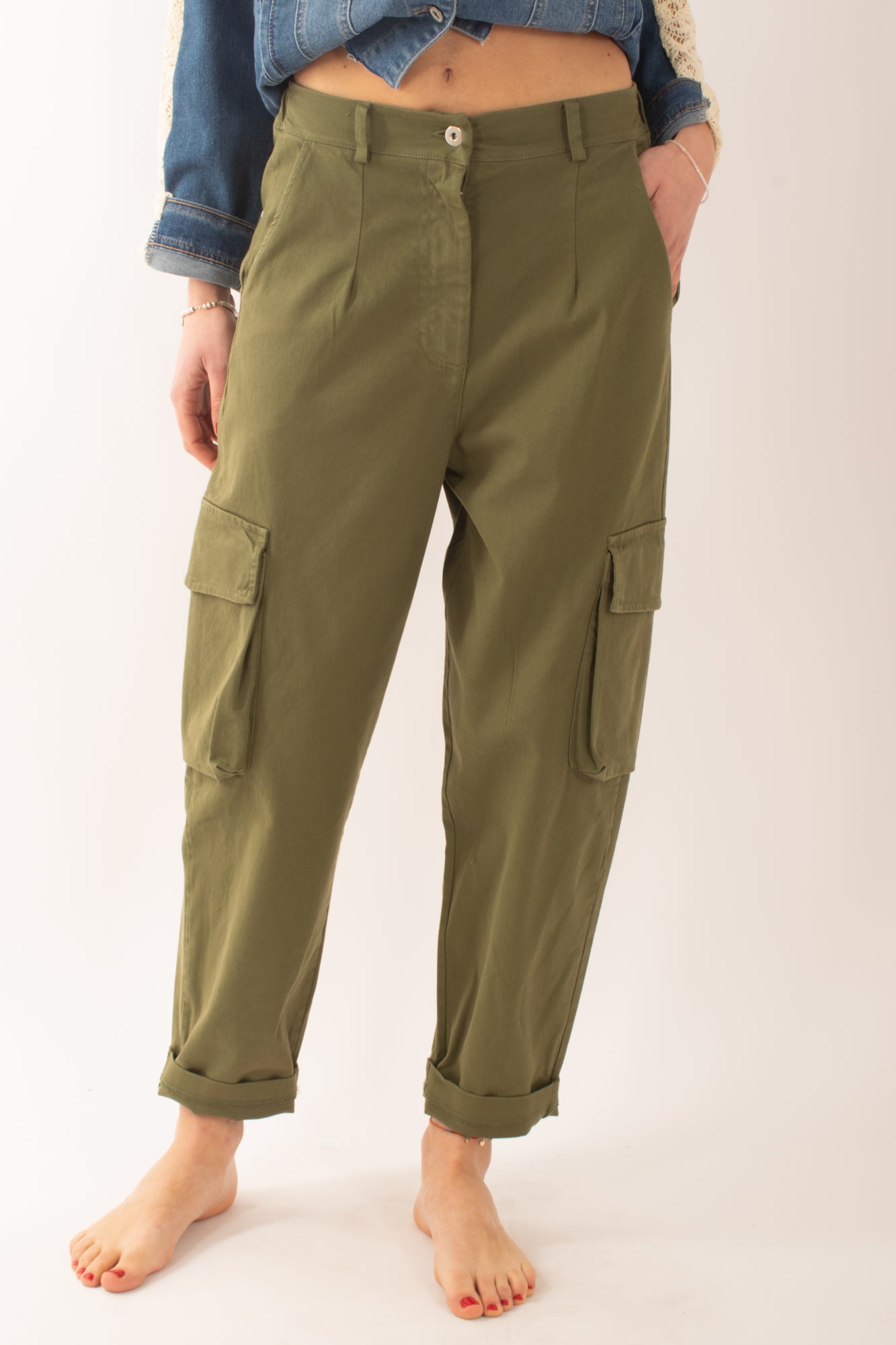 Pantaloni con tasconi da Donna Susy mix - Verde
