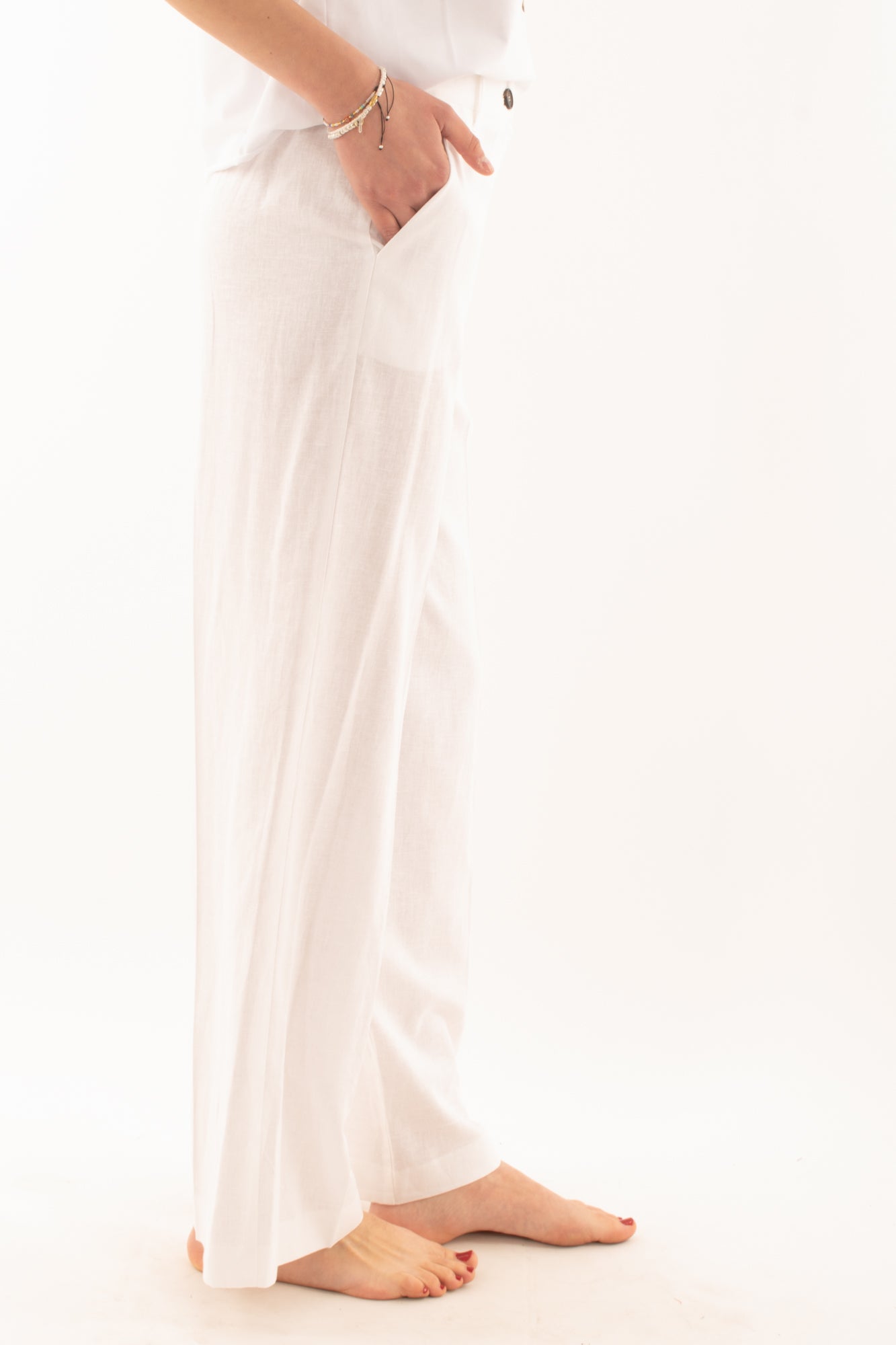 Pantalone a palazzo da Donna Susy mix - Bianco