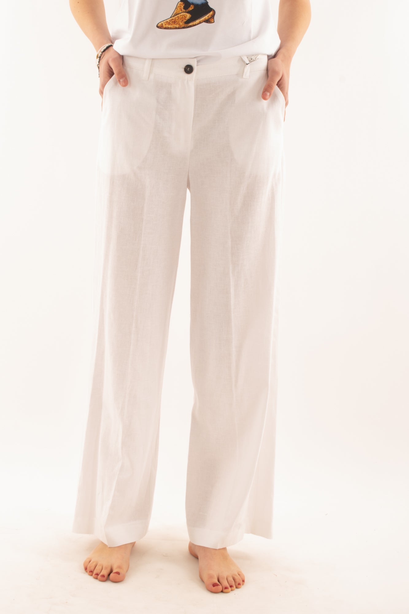 Pantalone a palazzo da Donna Susy mix - Bianco