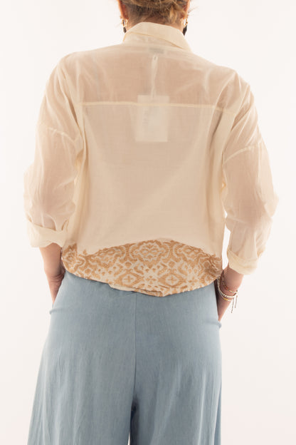Camicia con ricamo da Donna Susy mix - Burro
