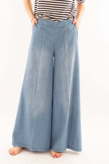 Jeans a palazzo in tela di jeans da Donne Susy mix - Blu