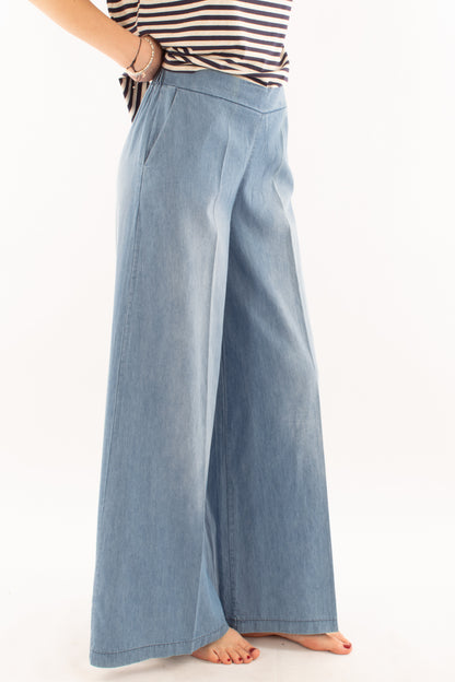 Jeans a palazzo in tela di jeans da Donne Susy mix - Blu