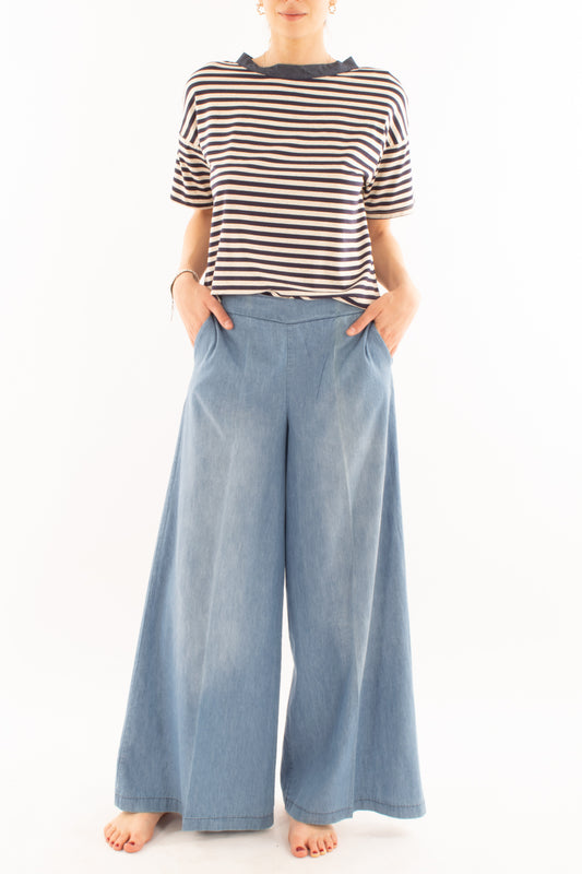 Jeans a palazzo in tela di jeans da Donne Susy mix - Blu