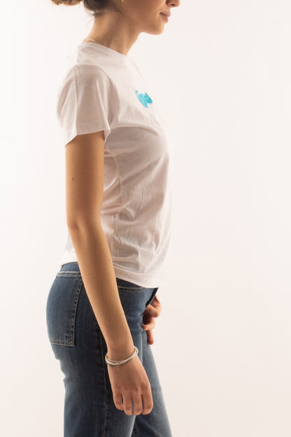 T-shirt wow da Donna Susy mix Azzurro