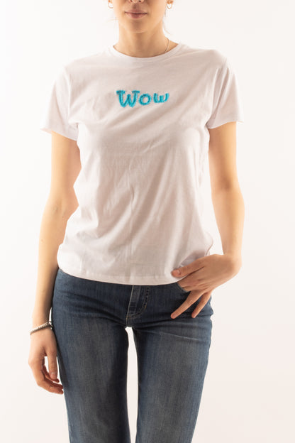 T-shirt wow da Donna Susy mix Azzurro