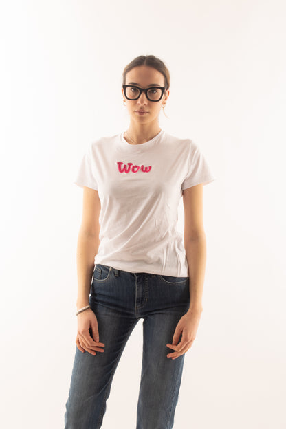 T-shirt wow da Donna Susy Mix - Fucsia