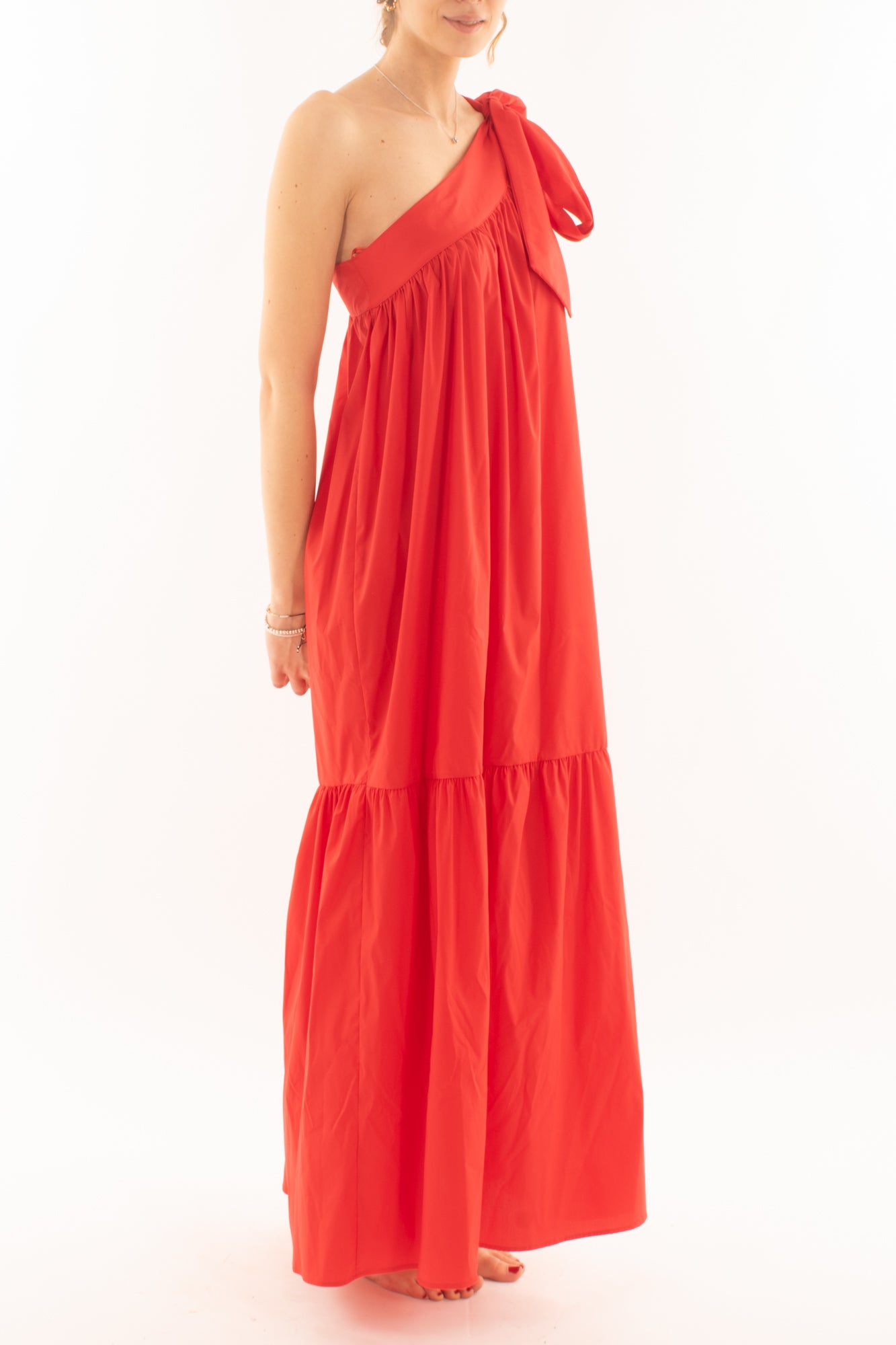 Abito lungo monospalla da Donna Susy mix - Rosso