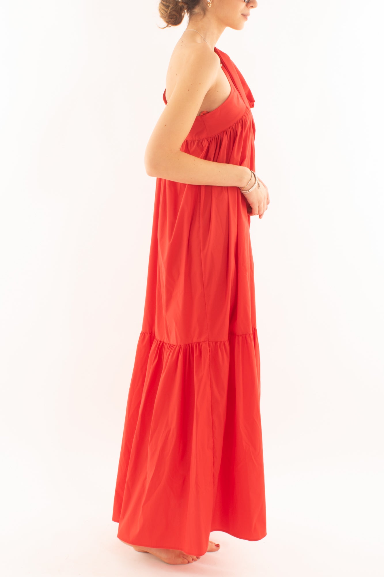 Abito lungo monospalla da Donna Susy mix - Rosso
