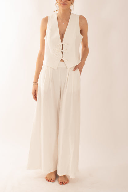 Gilet con fiocchi da Donna Susy mix - Bianco