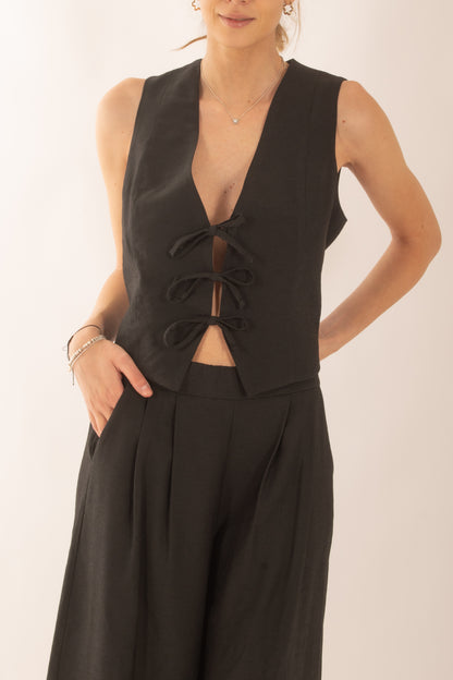 Gilet con fiocchi da Donna Susy mix - nero