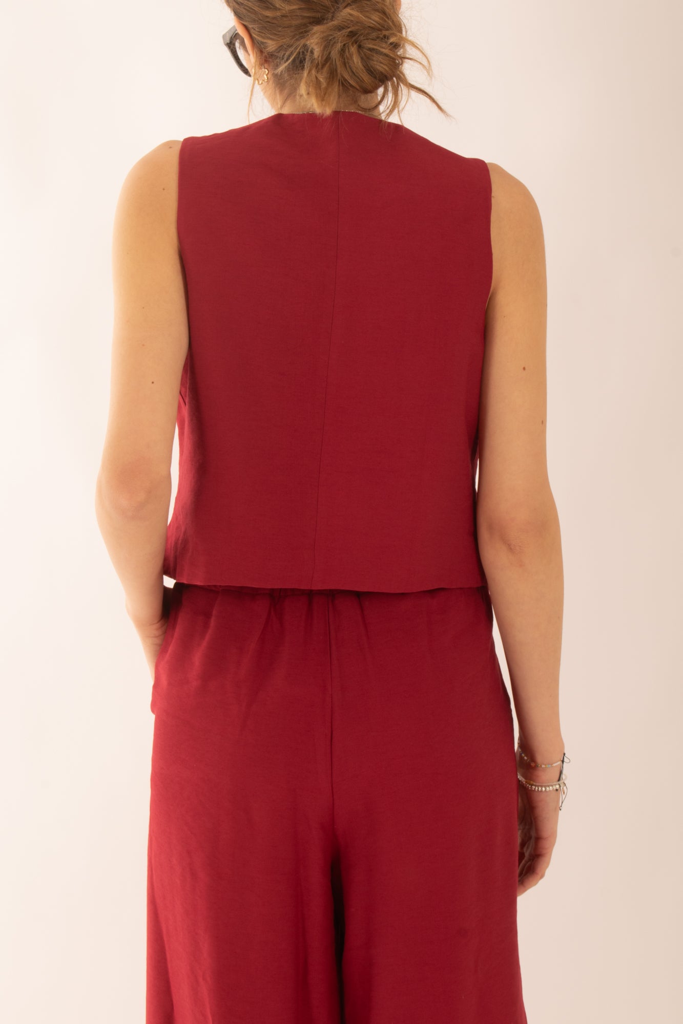 Gilet con fiocchi da Donna Susy mix - Rosso