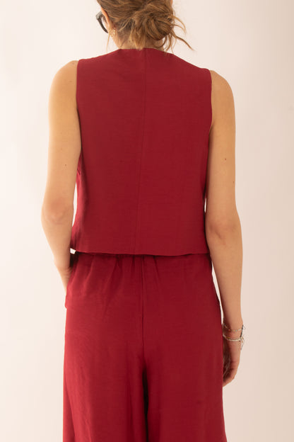 Gilet con fiocchi da Donna Susy mix - Rosso