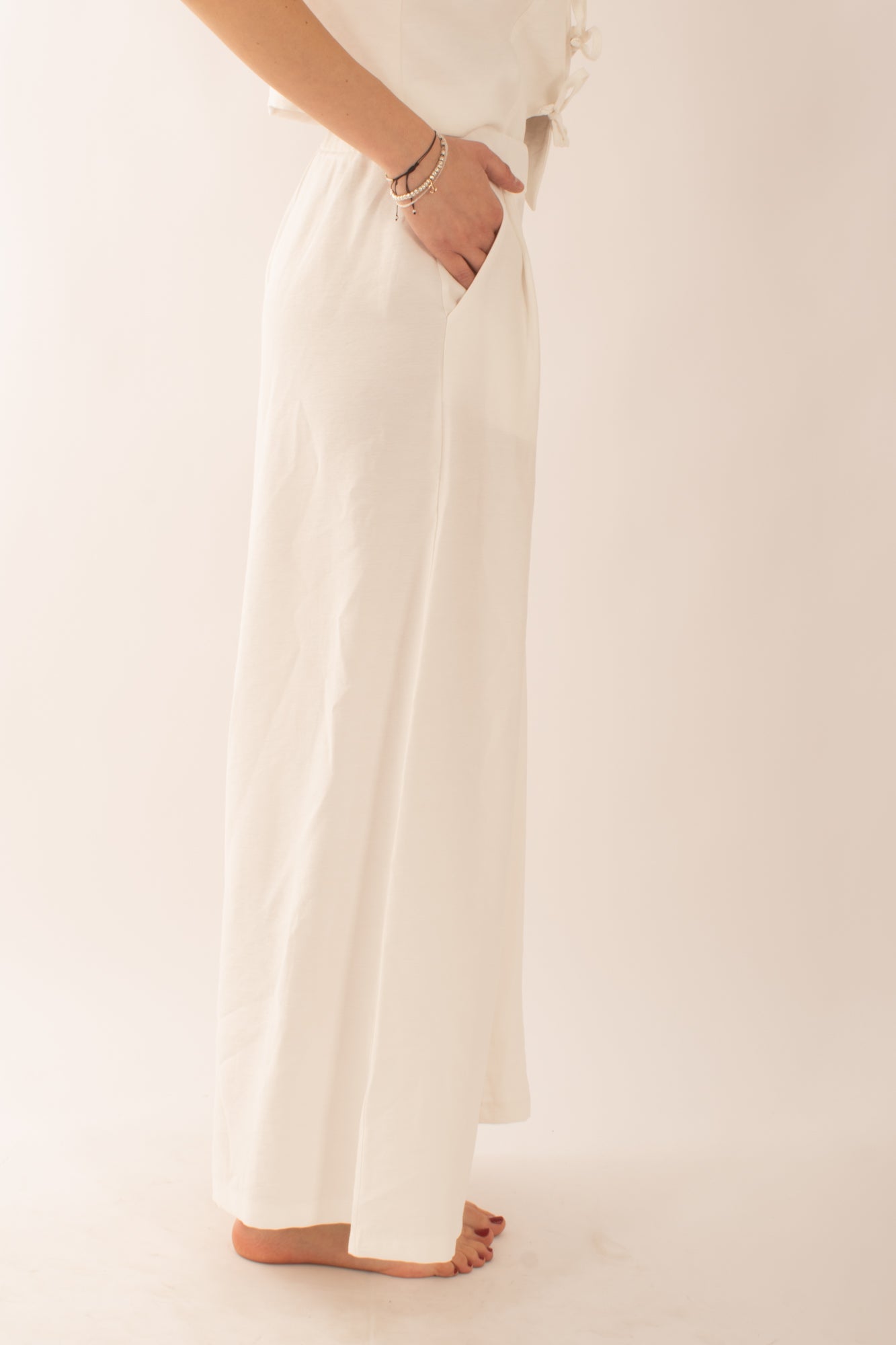 Pantalone mega palazzo da Donna Susy mix - Bianco