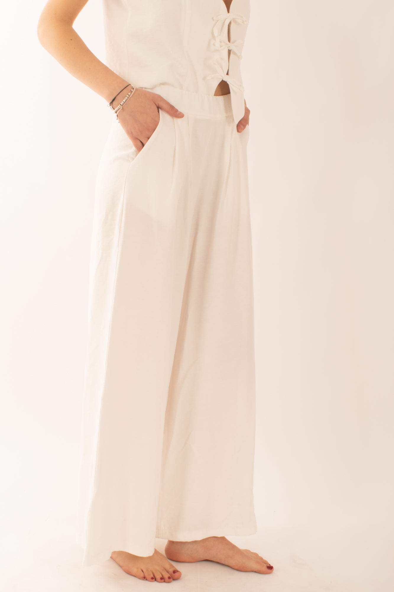 Pantalone mega palazzo da Donna Susy mix - Bianco