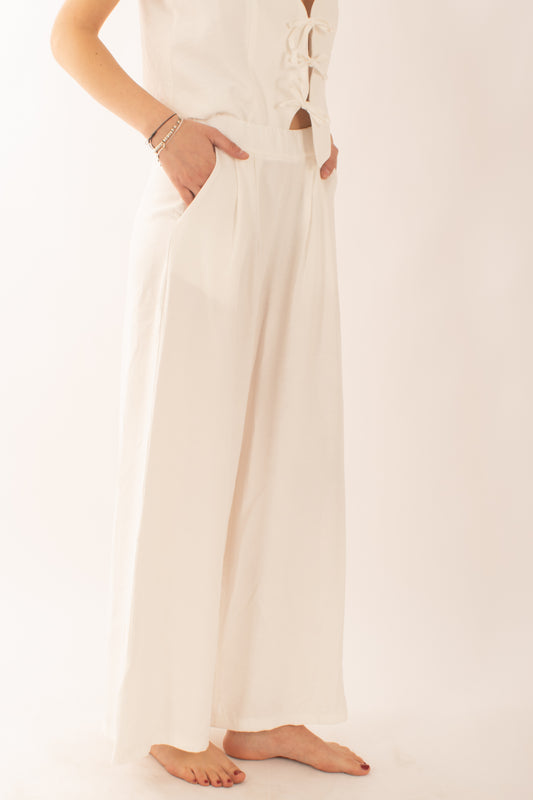 Pantalone mega palazzo da Donna Susy mix - Bianco