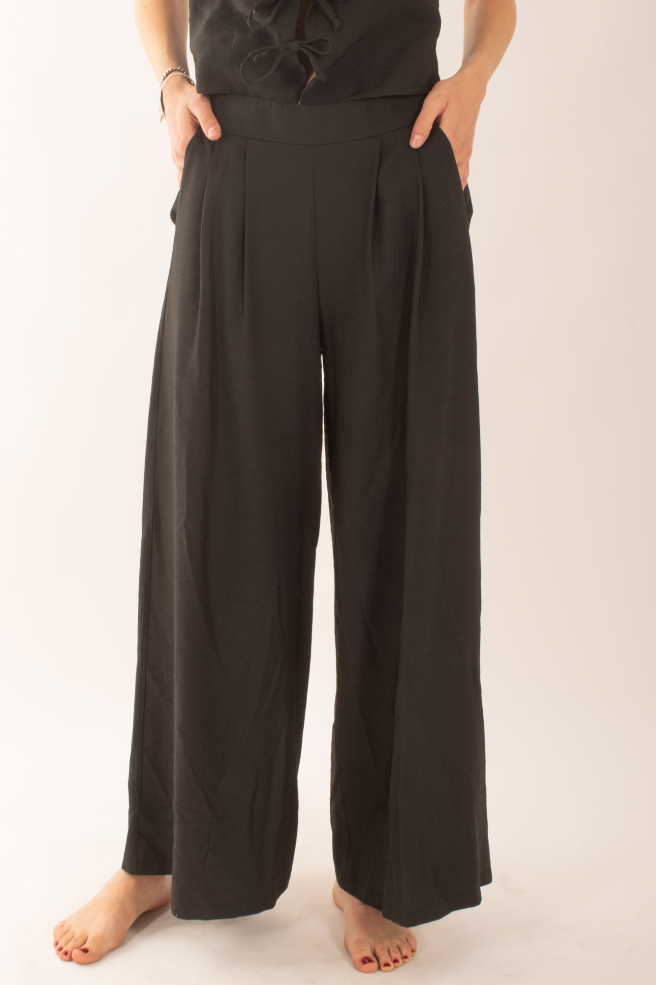 Pantalone mega palazzo da Donna Susy mix - Nero