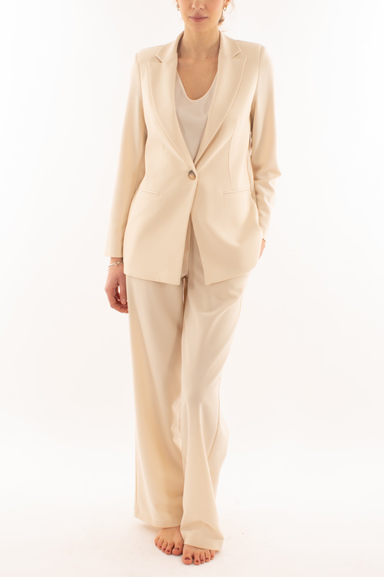 Giacca monopetto da Donna Susy mix - Crema