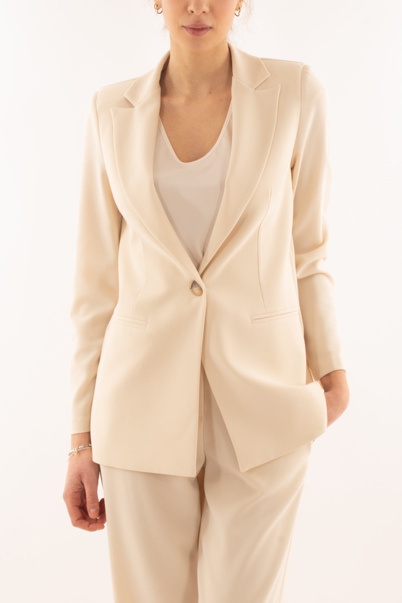 Giacca monopetto da Donna Susy mix - Crema