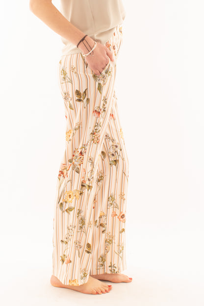 Pantalone a palazzo fantasia da Donna Susy mix - Latte