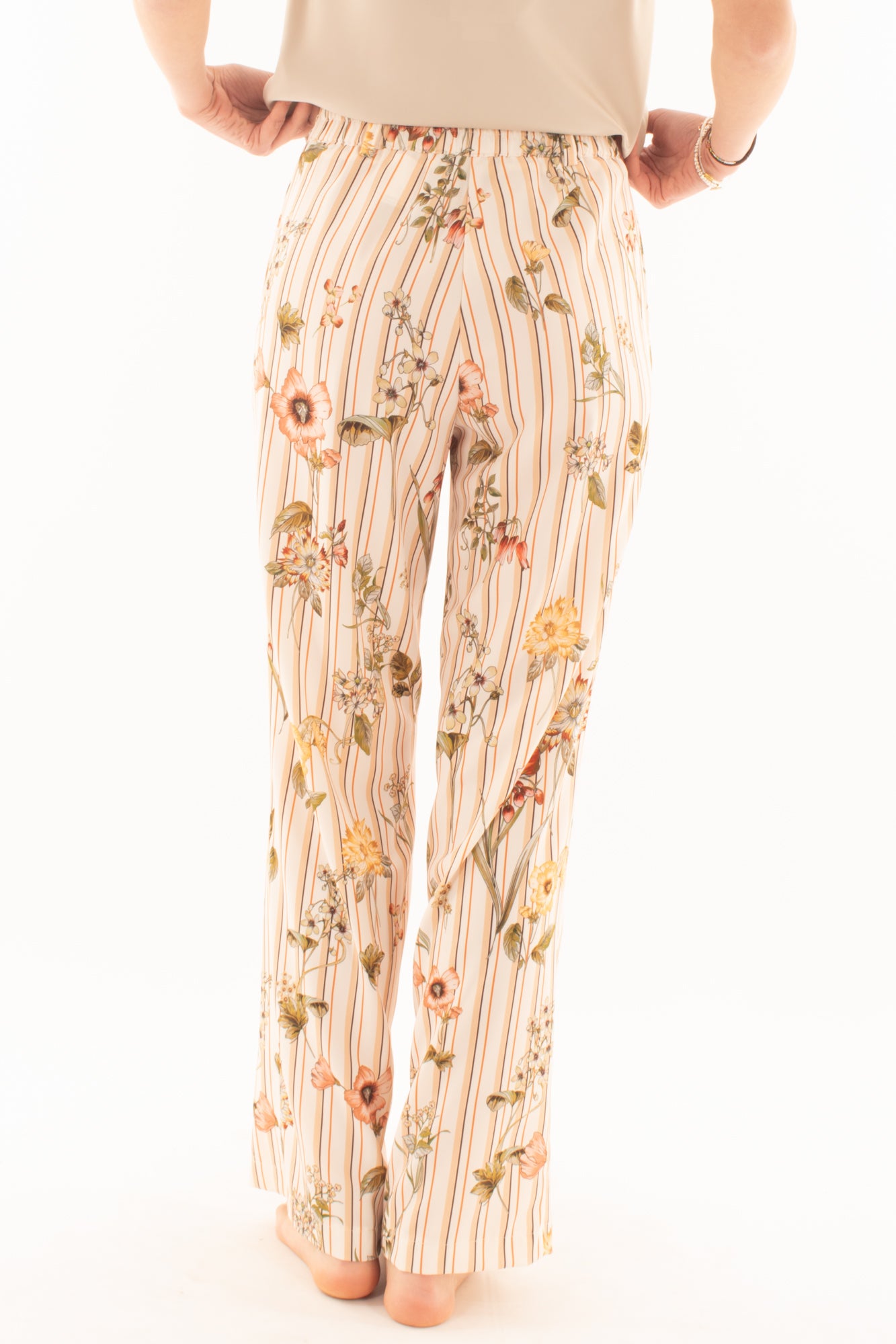 Pantalone a palazzo fantasia da Donna Susy mix - Latte